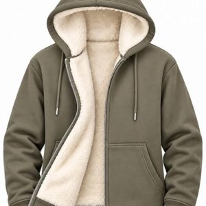 Men's Sherpa-Lined Full-Zip Fleece Hoodie