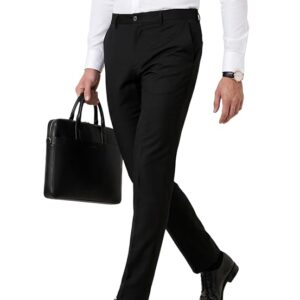 SaintX Men's Premium Stretchable Formal Trouser with Techno Flex Waistband | Slim Fit Pants | Italian Design | Office Wear