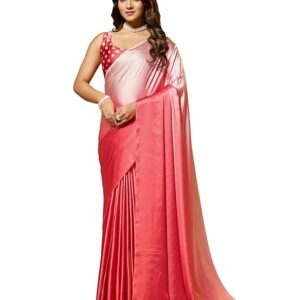 Garden Vareli Women's Satin Ombre Saree with Unstitched Blouse Piece