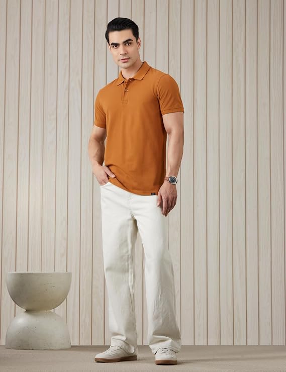 Symbol Men's Cotton Rich Solid Polo Tshirt | Collar Tshirts | Half Sleeves | Plain-Regular Fit - Image 2