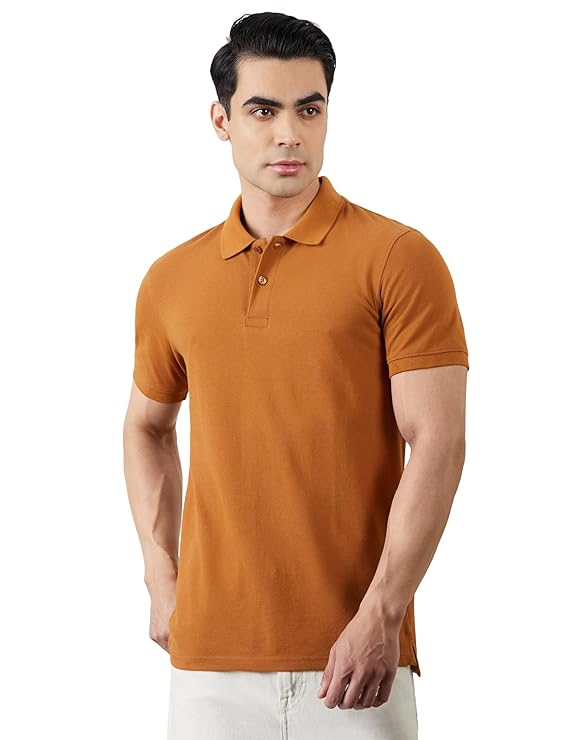Symbol Men's Cotton Rich Solid Polo Tshirt | Collar Tshirts | Half Sleeves | Plain-Regular Fit