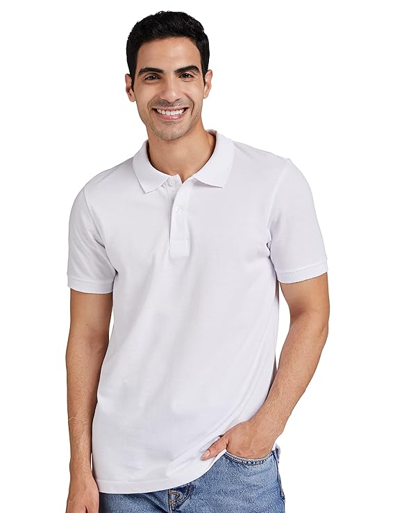 Amazon Brand - Symbol Men's Cotton Rich Solid Polo Tshirt | Collar Tshirts - Image 2
