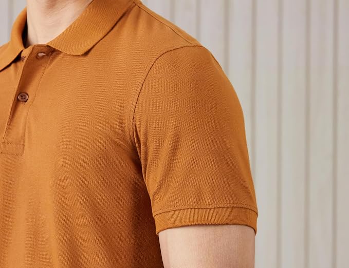 Symbol Men's Cotton Rich Solid Polo Tshirt | Collar Tshirts | Half Sleeves | Plain-Regular Fit - Image 5
